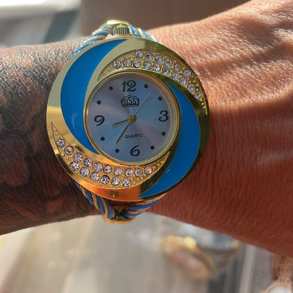 Turquoise fashion bracelet wrist watch battery not included